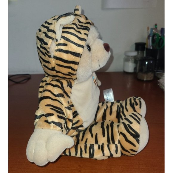 SKM Enterprise 12" Teddy Bear Plush In Tiger Costume Cute! Clean Hand Crafted - Picture 5 of 11